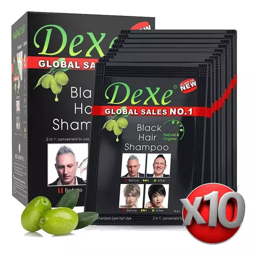 DEXE Shampoo Negro Cubre Canas | 10 Minutos - 0 Canas - 100% Natural